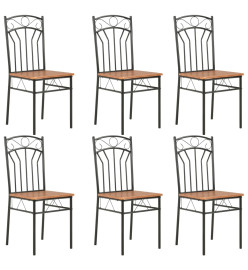 Chaises à manger lot de 6 marron MDF