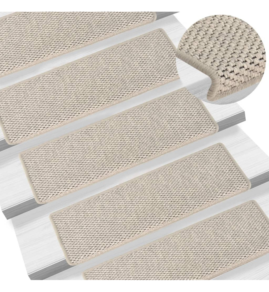 Tapis d'escalier autocollants 15 pcs 65x21x4 cm Argenté