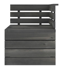 Salon palette de jardin 12 pcs Bois de pin massif Gris foncé