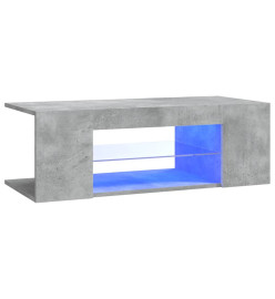 Meuble TV avec lumières LED gris béton 90x39x30 cm