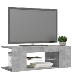 Meuble TV avec lumières LED gris béton 90x39x30 cm