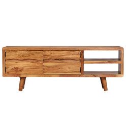 Meuble TV Bois d'acacia avec portes sculptées 117 x 30 x 40 cm