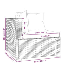 Salon de jardin 12 pcs avec coussins Résine tressée Gris