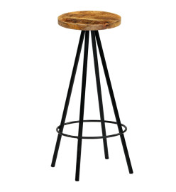 Chaises de bar lot de 4 bois de manguier solide