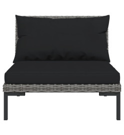 Salon de jardin 12 pcs avec coussins Résine tressée Gris foncé
