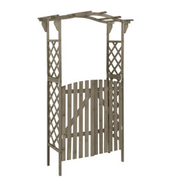 Pergola avec portail 116x40x204 cm Gris Bois de sapin massif