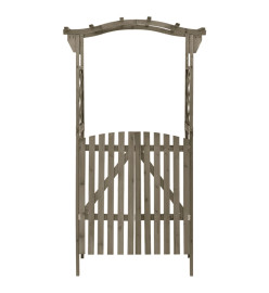 Pergola avec portail 116x40x204 cm Gris Bois de sapin massif