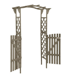 Pergola avec portail 116x40x204 cm Gris Bois de sapin massif