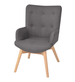 Fauteuil avec repose-pied Gris Tissu