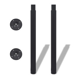 Pied de table télescopique 2 pcs Noir 710 mm - 1100 mm