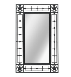 Miroir mural de jardin rectangulaire 50 x 80 cm Noir