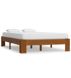 Cadre de lit Marron clair Bois de pin massif 140 x 200 cm