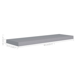 Étagère murale flottante Gris 80x23,5x3,8 cm MDF