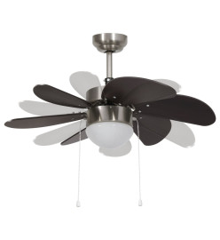 Ventilateur de plafond avec lampe 76 cm Marron foncé