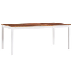 Table de salle à manger Blanc et marron 180 x 90 x 73 cm Pin