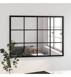Miroir mural noir 80x60 cm métal