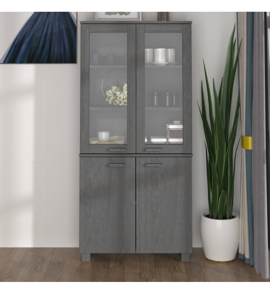 Buffet HAMAR Bois massif de pin Gris foncé