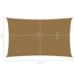 Voile d'ombrage 160 g/m² Taupe 2x4,5 m PEHD