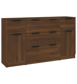 Ensemble de buffets 3 pcs Chêne marron Bois d'ingénierie