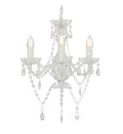 Lustre avec perles Blanc Rond 3 x E14