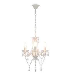 Lustre avec perles Blanc Rond 3 x E14