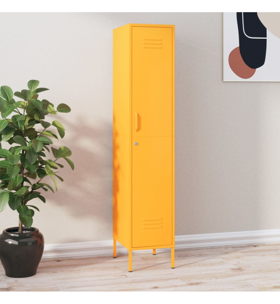 Armoire à casiers Jaune moutarde 35x46x180 cm Acier