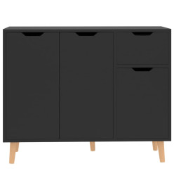 Buffet Noir brillant 90x30x72 cm Aggloméré