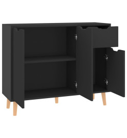 Buffet Noir brillant 90x30x72 cm Aggloméré