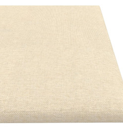 Panneaux muraux 12 pcs Crème 60x15 cm Tissu 1,08 m²