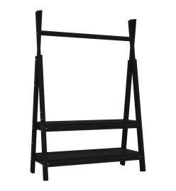 Porte-vêtements Noir 100x45,5x150 cm Bois de pin massif