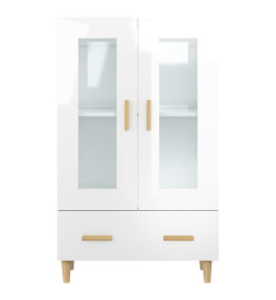 Buffet Blanc brillant 70x31x115 cm Bois d'ingénierie