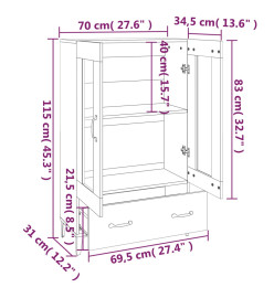 Buffet Blanc brillant 70x31x115 cm Bois d'ingénierie