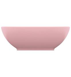 Lavabo ovale de luxe Rose mat 40x33 cm Céramique