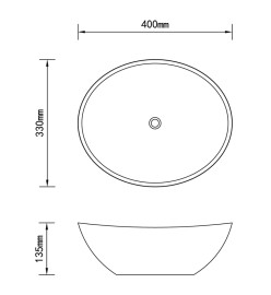 Lavabo ovale de luxe Rose mat 40x33 cm Céramique