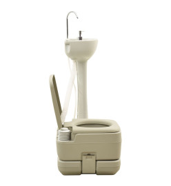 Toilette portable de camping 10+10L et support à lave-mains 20L