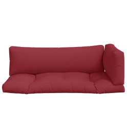 Coussins de palette 3 pcs rouge tissu