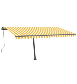 Auvent automatique sur pied 400x350 cm Jaune/Blanc