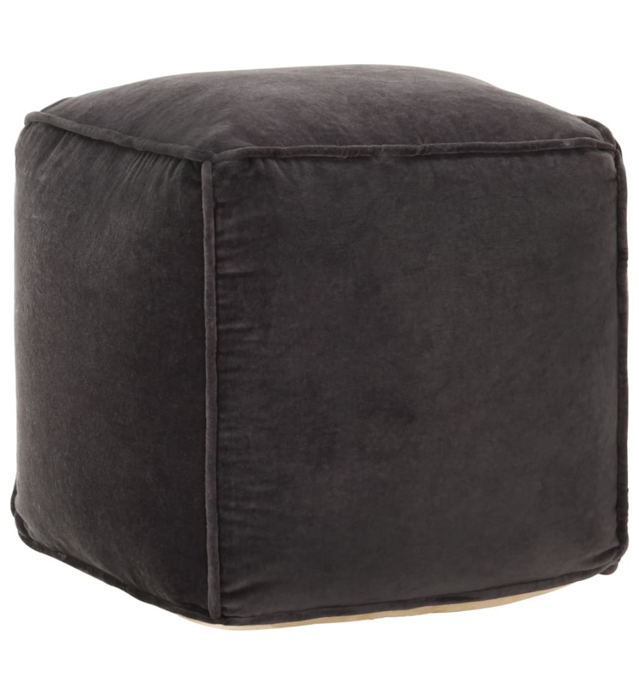 Pouf Velours de coton 40 x 40 x 40 cm Anthracite