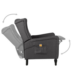 Fauteuil de massage inclinable Gris foncé Tissu