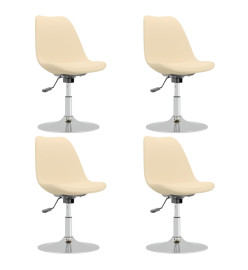 Chaises pivotantes à manger lot de 4 Crème Tissu