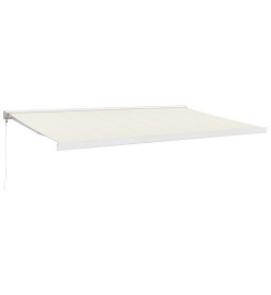 Auvent rétractable crème 5x3 m tissu et aluminium