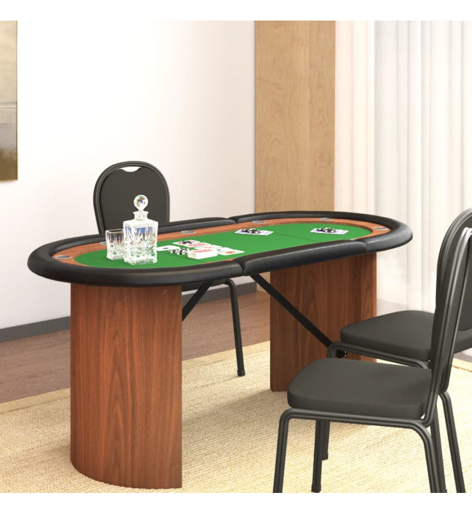 Table de poker 10 joueurs Vert 160x80x75 cm