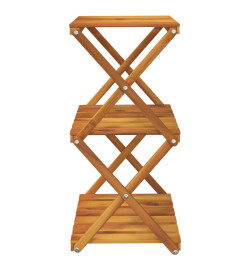 Étagère pliable à 3 niveaux Marron 43x31x63 cm Bois d'acacia