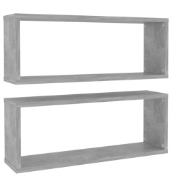 Étagères cube murales 2 pcs Gris béton 60x15x23 cm Aggloméré