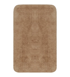 Tapis de salle de bain 2 pcs Tissu Beige