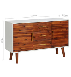 Buffet 110x35x70 cm Bois d'acacia massif et MDF