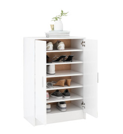 Armoire à chaussures Blanc 60x35x92 cm Aggloméré