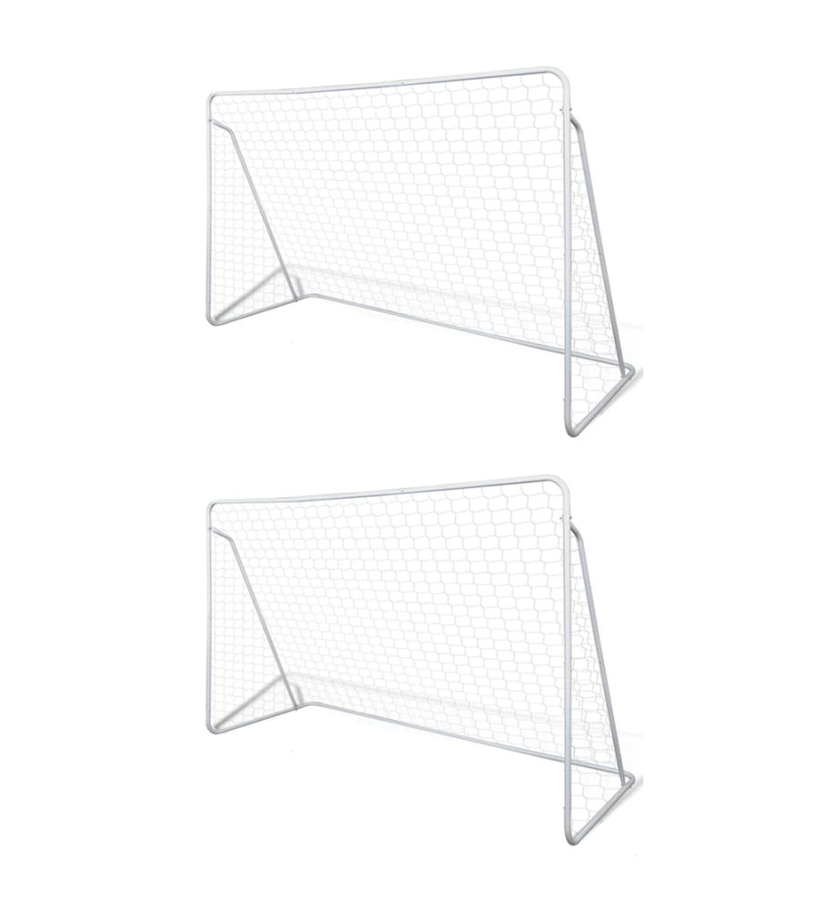 Filets de but de football Acier 2 pcs 240x90x150 cm