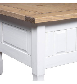 Table basse Pin mexicain Gamme Corona Blanc 100x60x45 cm