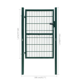 Portillon 2D (simple) Vert 106x230 cm